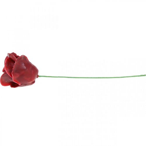 Floristik24 Kunstrozen Bordeaux waxrozen decoratieve rozen wax Ø6cm 18 st