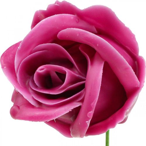Artikel Kunstrozen fuchsia wasrozen decoratieve rozen was Ø6cm 18 st
