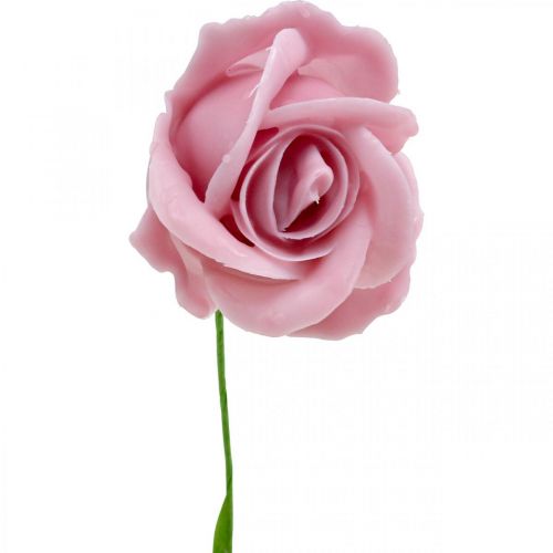 Artikel Kunstrozen roze wasrozen decoratieve rozen was Ø6cm 18 st