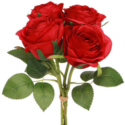 Artikel Kunstrozen Rode rozen Decoratiebloem Ø6cm H6cm L50cm 4 stuks