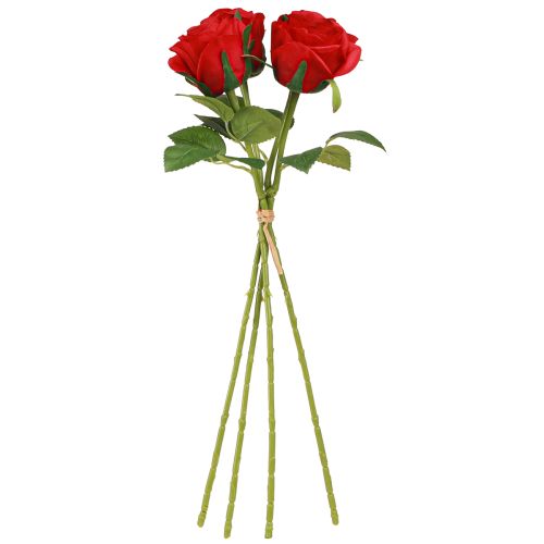 Artikel Kunstrozen Rode rozen Decoratiebloem Ø6cm H6cm L50cm 4 stuks