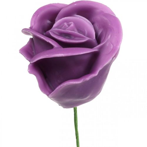 Kunstrozen violet wax rozen deco rozen wax Ø6cm 18st