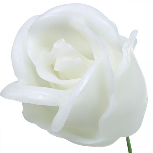 Artikel Kunstrozen witte wasrozen decoratieve rozen was Ø6cm 18 st