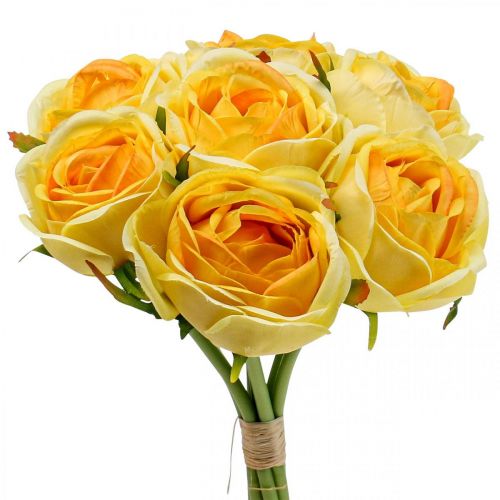 Kunstrozen Gele Kunstrozen Zijden Bloemen 28cm 7st