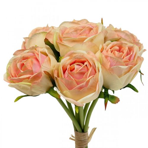 Floristik24 Kunstrozen roze kunstrozen 28cm bos 7 stuks