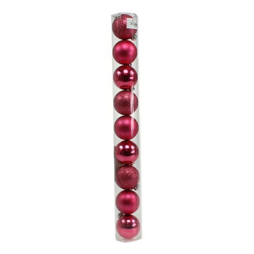 Floristik24 Kunststof kerstballen roze Ø6cm 10st