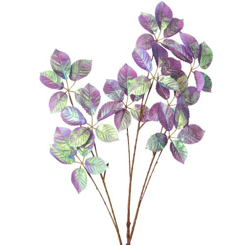 Artikel Kunsttak bladeren decoratie paars metallic L103cm 2st