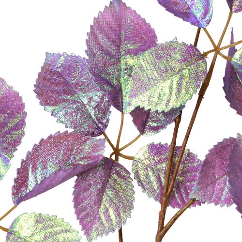 Artikel Kunsttak bladeren decoratie paars metallic L103cm 2st