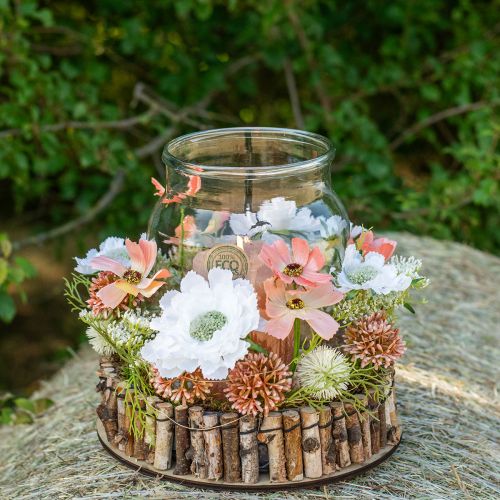 Floristik24 Kunsttak pompon deco tak wit 61cm 4st