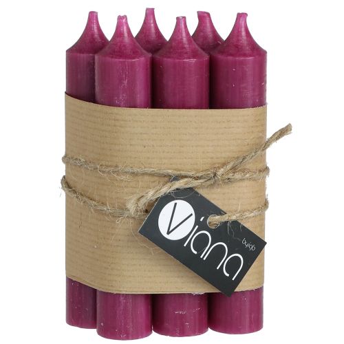 Artikel Kaarsen met korte stok waskaarsen in Berry 21×110mm 6 st