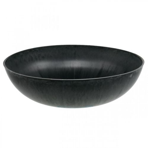 Bloemschaal rond, plantenbak, schaal van kunststof zwart, grijs gemêleerd H8.5cm Ø30cm