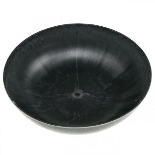 Floristik24 Bloemschaal rond, plantenbak, schaal van kunststof zwart, grijs gemêleerd H8.5cm Ø30cm