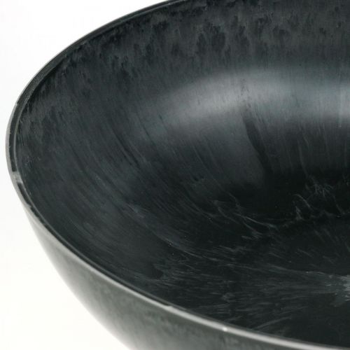 Artikel Bloemschaal rond, plantenbak, schaal van kunststof zwart, grijs gemêleerd H8.5cm Ø30cm