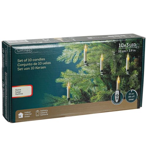Artikel LED-boomkaarsen op batterij afstandsbediening Twinkle 10 LED H10cm