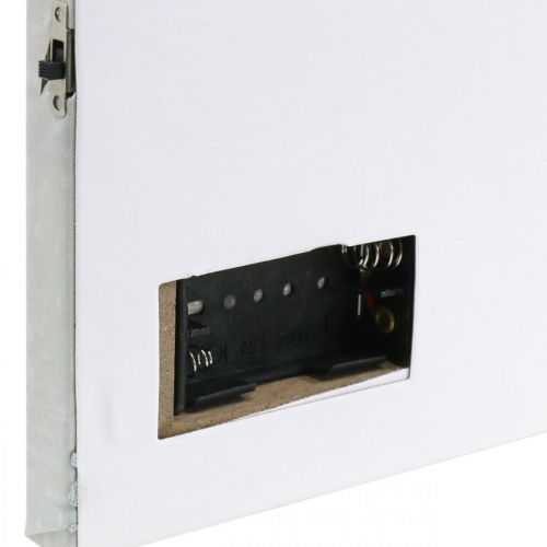 Artikel LED afbeelding kerst winterlandschap met parkbank LED muurschildering 58x38cm