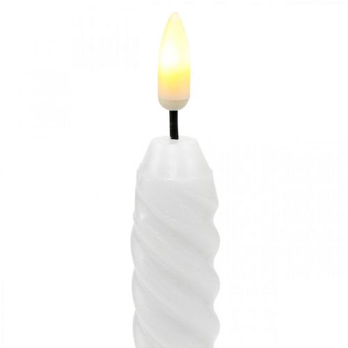 Floristik24 LED-stokkaarsen wit timer echte was voor batterij 25cm 2 stuks