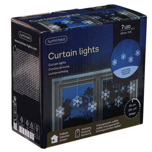 Artikel LED raamdecoratie Kerst koud wit voor batterij 25×90cm