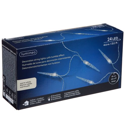 Artikel LED-slinger ijspegel winter buitentimer 24 LED 460cm