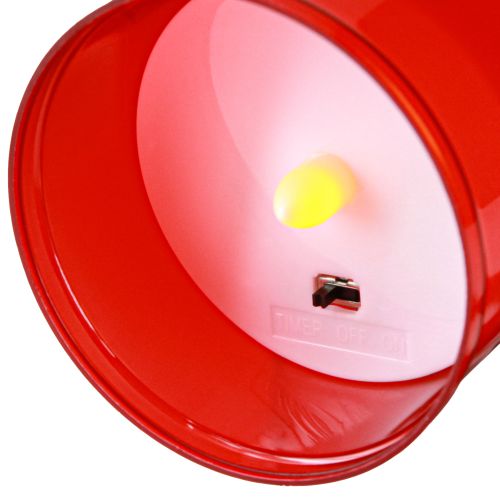 Artikel LED graflicht met timer begraafplaatskaars voor batterij rood H12.5cm