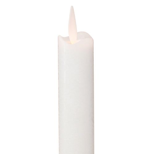 Artikel LED kaars waxstokkaarsen wit voor batterij 24cm 2 stuks