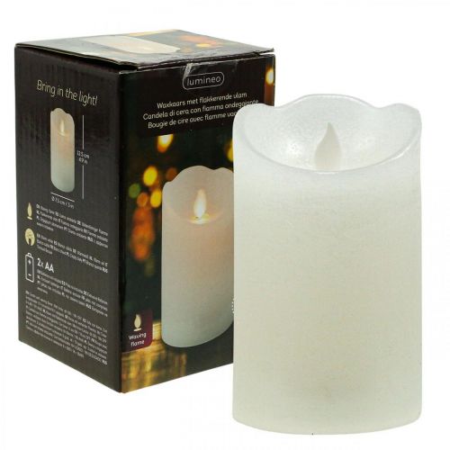 Floristik24 LED kaarsvet stompkaars warm wit Ø7,5cm H12,5cm