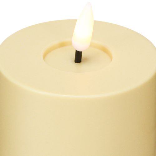 Artikel LED Kaars met Timer Groen Beige Buiten Ø7.5cm H18cm