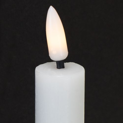 Floristik24 LED kaarsen witte taps toelopende kaarsen was warm wit 24,5cm 2 stuks