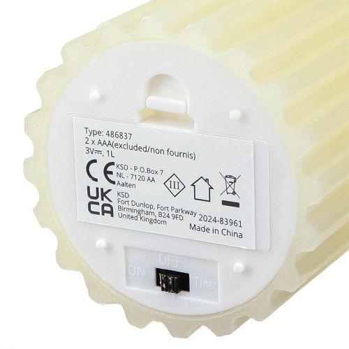 Floristik24 LED-kaarsen met timer wasgroefkaarsen 7,5/10cm crème 2 stuks