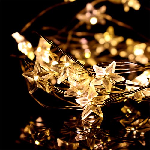 Artikel LED-lichtdraad sterren LED-lichtketting 20st 2,3m warm wit 6st