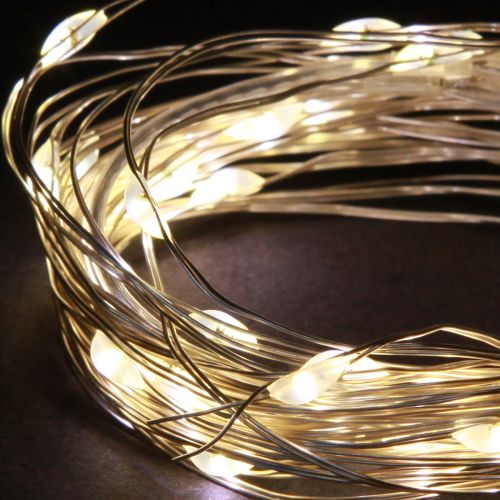 Artikel LED-lichtsnoer 40 micro-LED&#39;s warm witte timer voor batterij 6 stuks