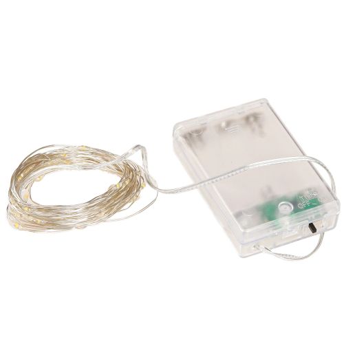 Artikel LED-lichtsnoer 40 micro-LED&#39;s warm witte timer voor batterij 6 stuks