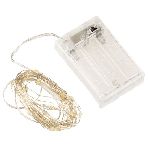Artikel LED-lichtsnoer, 50 lampjes, op batterijen, 5 m, warm wit