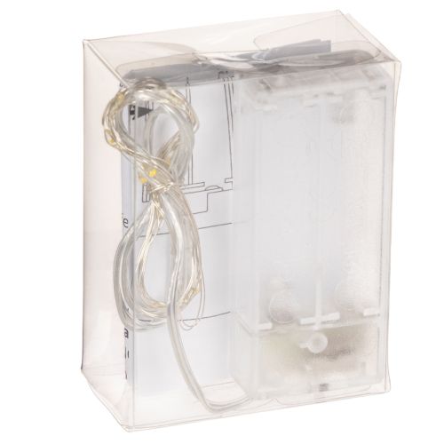 Batterijgevoede lichtslinger voor binnen, warm wit, 10 LED's, 1 meter lang, 6 stuks | Floristik24.nl