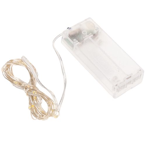 LED-lichtsnoer voor binnen, werkt op batterijen, warm wit, 30 LED's, 3 meter, 6 stuks | Floristik24.nl