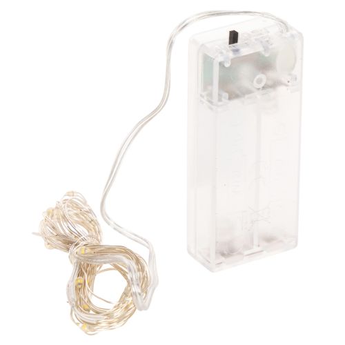 LED-lichtsnoer voor binnen, werkt op batterijen, warm wit, 30 LED's, 3 meter, 6 stuks | Floristik24.nl