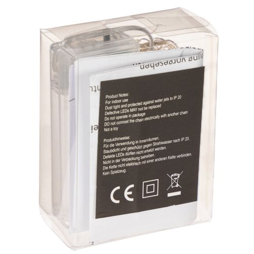 LED-lichtsnoer voor binnen, werkt op batterijen, warm wit, 30 LED's, 3 meter, 6 stuks | Floristik24.nl