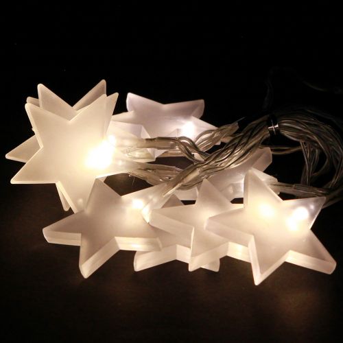 Artikel LED-lichtketting sterren met timer 10 LED warm wit 90cm