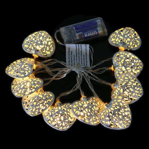 Floristik24 LED lichtketting hartvorm warm / wit 160cm