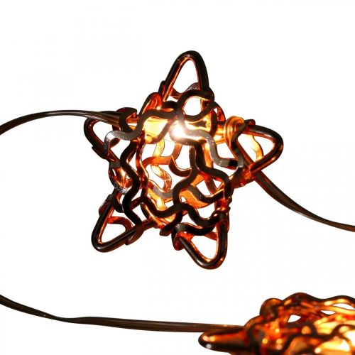 LED lichtketting stars micro LED timer binnenkant koper 1.90m