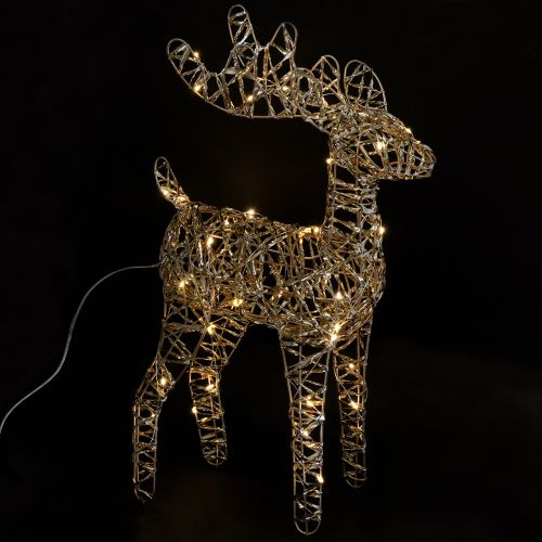 Floristik24 LED Rendier Metalen Kerstdecoratie Binnen Goud H40cm