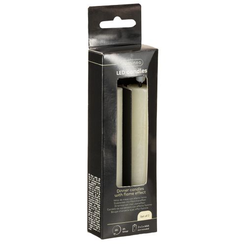 Artikel LED kaars crème warm wit echte was H14,5cm 2 stuks