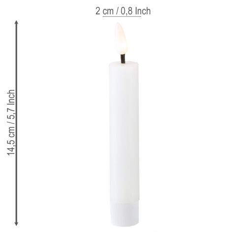 Artikel LED-stokkaars witte waskaars LED warm wit 14,5cm 2 stuks