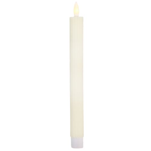 Artikel LED-stokkaarsen met timer groefkaarsen crème 24,5cm 4 stuks