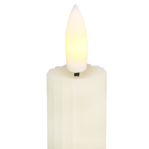 Artikel LED-stokkaarsen met timer groefkaarsen crème 24,5cm 4 stuks