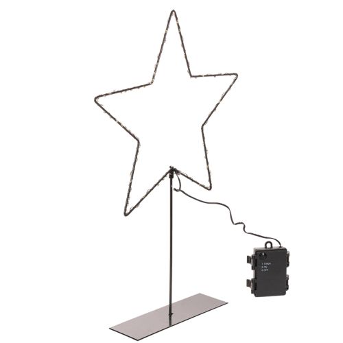 LED-ster met batterijcompartiment op standaard voor vensterbank en tafel, 46 cm.