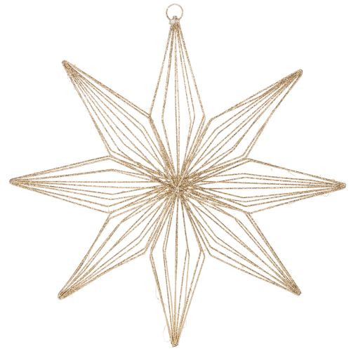 Decoratieve LED-ster van draad, ophangbaar, voor binnengebruik, werkt op batterijen, 51 cm