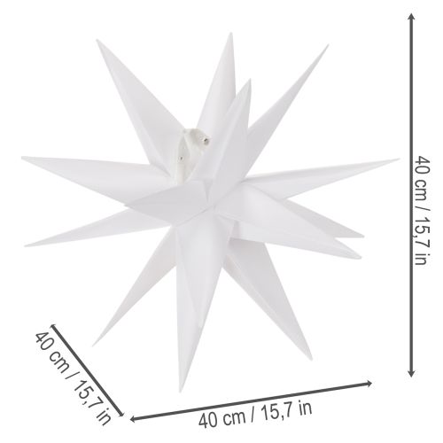 Decoratieve LED-ster, warm wit, voor buiten, met timer, 40 cm | Floristik24.nl