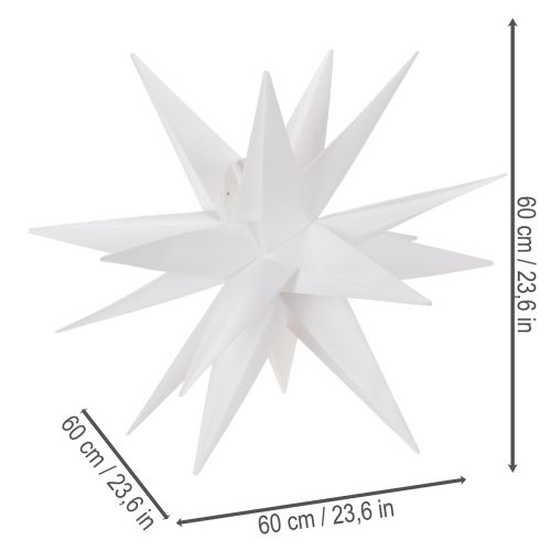 LED-ster Kerstster Warm Wit Timer Buiten 60cm | Floristik24.nl