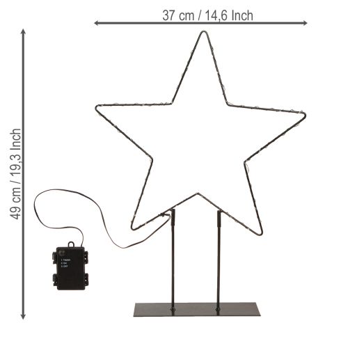 Artikel LED ster staand metaal 100 Micro LED warm wit Ø37cm