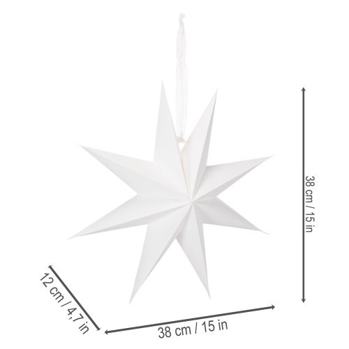 Hangende LED-ster met timer, warm wit, voor buiten, 38 cm | Floristik24.nl